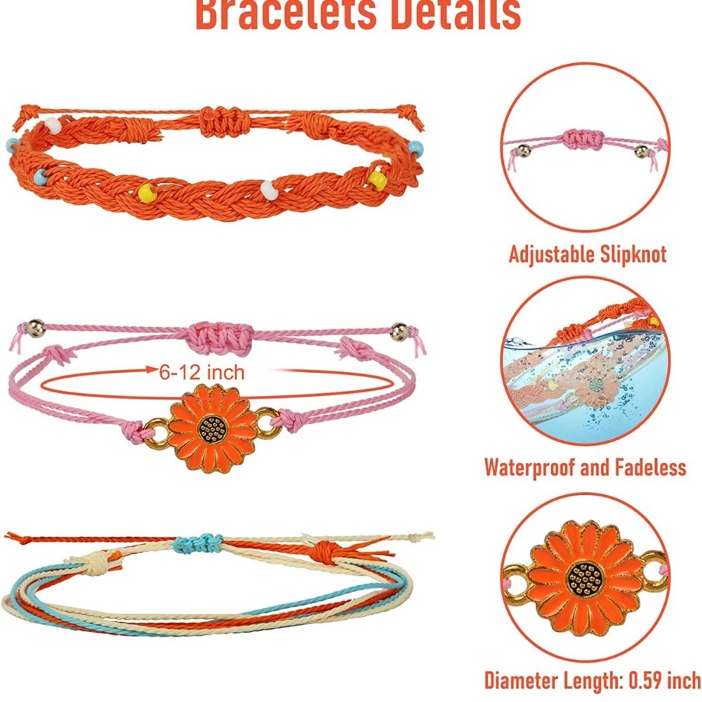 Friendship Bracelets. 15 pieces. 5 sets of 3. New in package. Colorful & fun! - Picture 2 of 3